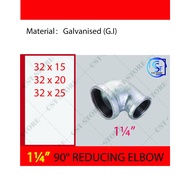 1-1/4” 32mm GI Elbow Reducing / Galvanized Iron Reducer Elbow / Elbow GI Pipe Fitting (90°)
