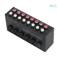 Will CX600 Mini Stereo 6-channel Passive Mixer Multi-channel Mixer  Stereo Mixer