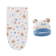 Newborn Baby Swaddle Wrap + Hat Set | 100% Soft Cotton | 0–4 Months (3–5kg) | Breathable & Cozy | Ka