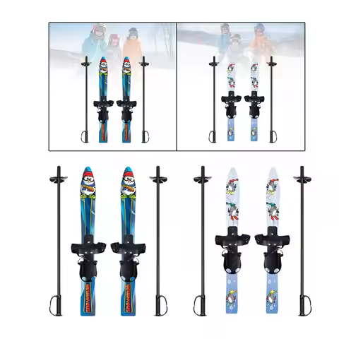 Skiblades with Ski Poles Skiing Board Snow Board Kids Outdoor Winter Sports with Bindings Ice Skates