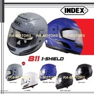 หมวกกันน๊อค INDEX รุ่น 811 ishield มี 5 สีให้เลือก แว่น 2 ชั้น ไซส์ L 59-60 CM. หมวกกันน็อค ผ่านมาตรฐาน มอก. ดำเงา One