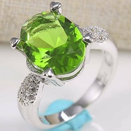 HIJAU Ring 4.1ct Peridot Green 925 Silver Filled