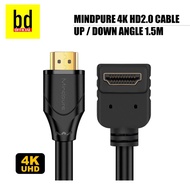 HD 2.0 Male Cable 90 Degree 1.5m Up Downward Angle 60Hz 4K * 2K Gold Plated for smart tv android box laptop Rak tv