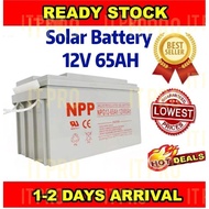 PRO🏠Solar 12V 65Ah High Quality Gel NPP Rechargeable Battery*