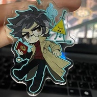 Anime keychain Gravity Falls Mabel Dipper Ford Pins Bill Cipher Mica Acrylic transparent gift backpa
