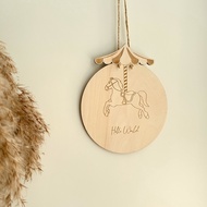 [Ready Stock] ins Style Wooden Carousel Ornaments Children's Room Decoration Pendants Home Wall Deco