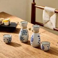 Japanese Style Ceramic Sake Utensils – Traditional Tokkuri Bottle & Cup, Handcrafted Home Bar Decor,