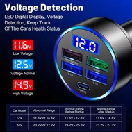 Pengisi daya cepat ponsel mobilAdapter Charger Mobil 5 Port 150W /300W pengisi daya mobil pengisian 
