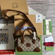 Gucci Supreme 棕色pvc小號旅行包