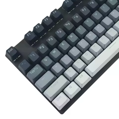 124 YMDK Double Shot Polar Purple Gradient Backlit Keycaps PBT OEM Profile Keycap For MX Mechanical 