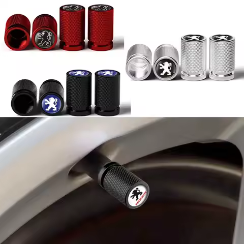 4pcs Car Wheel Tire Valve Caps Stem Covers for Peugeot 306 307 308 2008 3008 4008 508 406 407 408 20