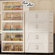 L45-95cm (3-5 Layers) Double Doors Storage Box Multipurpose Stackable Foldable Storage Cabinet