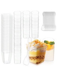 50pcs/Set 2oz Mini Dessert Cups, Mini Pudding Cups, Summer Dessert Cups, Ice Cream Cups, Mousse Cake