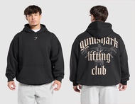 American style Gymshark Classic Large Muscle Mens Heavy duty Woolen Hoodie Autumn/Winter Sports Fitn