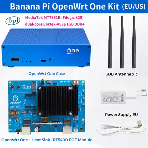 Banana Pi OpenWrt One Router MediaTek MT7981B 1GB DDR4 2.5GbE & Gigabit Ethernet RJ45 Dual Brand WiF