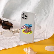 LINE FRIENDS夏日繽紛-曬日光浴的熊大全氣囊防摔iPhone手機殼
