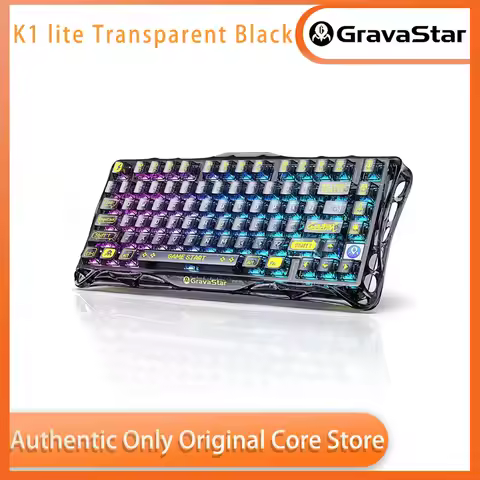 GravaStar Mercury K1 lite Transparent Black Gaming Keyboard, 100% original,Gasket Hot Swappable Mech