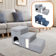 Dog Stairs Foldable Anti Slip Bottom for High Bed with Storage Pet Climbing Steps Pet Stairs for Sma