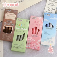 ROXUL 4PCS Gel Pen For Writing Cute Black Color Ink Office School Supplies Neutral Pen