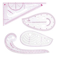 Fashion Clear Metric Sewing Ruler Set, French Curve Pattern Making Ruler Kit for Beginners Tailors D