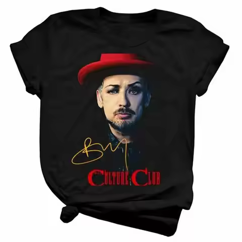 Vintage Boy George Culture Club Cotton Black S 234XL T Shirt TR189