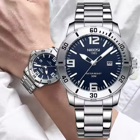 NIBOSI Brand Watch Men Luxury Brand Business Luminous Waterproof Male Clock Calendar Man Quartz Wris