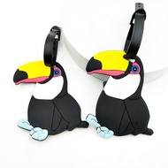 Cute Woodpecker Soft Silicone Luggage Tag Consignment Pass Boarding Pass Listing Card Holder Luggage
