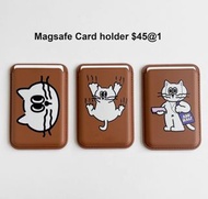 包郵 Magsafe 貓貓啡色皮質款卡套 磁吸卡包 可放卡片/八達通/信用卡/錢 Cat Magsafe Card Holder for phone【card holder only】