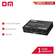 DM CHB079 HDMI Splitter 1 in 4 Out 4K Full Metal Plug & Play for Monitor TV Projector Pemecah HDMI D