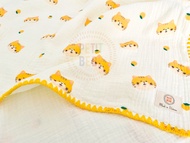 Chăn Muslin 4 Lớp Cho Bé 70x90cm PETIT BEBE Thấm Hút Tốt Thoáng Khí Viền Thủ Công