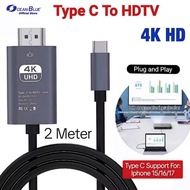 HP OCEANBLUE USB Type C To HDMI 4K Thunderbolt 3 HDTV Adapter Smartphone Cable iphone Projector TVhp