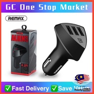Original Remax Car Phone Charger 4.2A - 3 USB Port Car Charger Pengecas handphone kereta