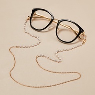 Cyuxs Women's Shell Sunglasses Lanyards Pearls Rhinestones Eyeglass Necklace Fashion Reading Glasses