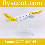 Scoot flyscoot Plane B777-200 16cm Alloy Metal Plane Model Kit Toys