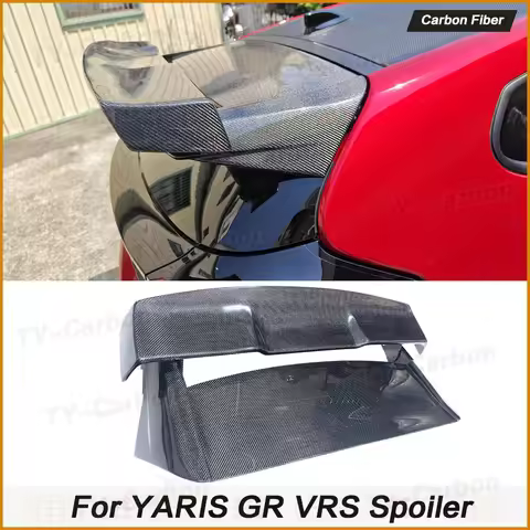 For Toyota Yaris GR GXPA16 Vrs Spoiler Real Carbon Fiber GR Yaris Tail Box Cover Wing Car Tuning Bod