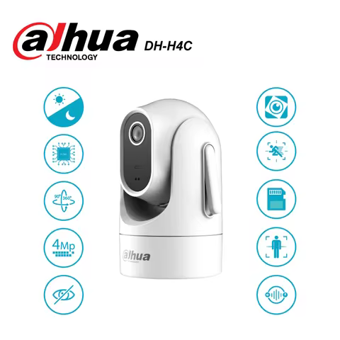 Dahua H4C 4MP WiFi PTZ Indoor Camera, 360° Pan/Tilt, Night Vision, Motion Tracking, 2-Way Audio, Sma