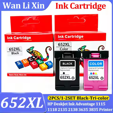 2PC/1-2SET For HP652XL 652 Ink Cartridge Compatible For HP 652XL HP DeskJet Ink Advantage 1115 1118 