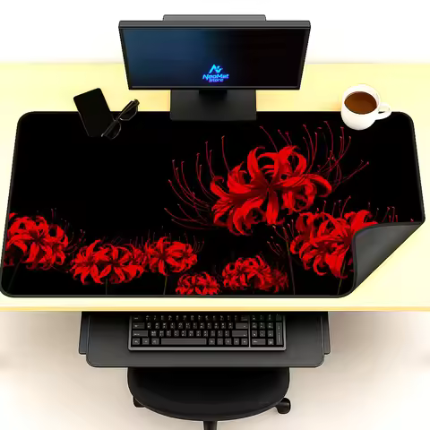 Gothic Floral Mouse Pad Pc Gamer Gaming Desk Mat Lily Red Spider Large Mousepad Decor 1200x600 5mm T