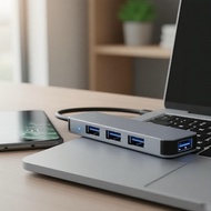 Multifunction 1x4 Dock: 4K HDMI USB 3.0 2.0 VGA Type-C PD for Laptops  Dok Pelbagai Fungsi 1x4: 4K H