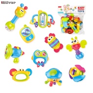 iBliver 10pcs Baby Rattles Toys Set, Infant Grab Shake Rattle, Sensory Teether, Babies Development L