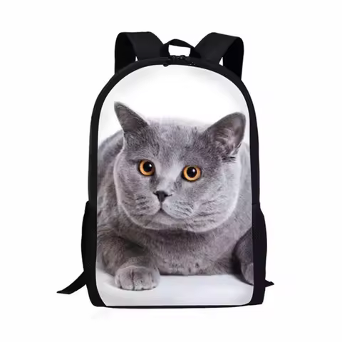 Backpacks Cat School Classic Popular Cat Notebook Backpacks pupil School Bags 3D Print Oxford Waterp
