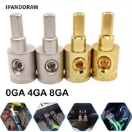 IPANDORAW Car Speaker Wire Terminal, Pure Copper 0GA 4GA 8GA Car Audio Connector,  Gold Silver Wire 