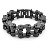 กำไลสร้อยข้อมือเหล็กสแตนเลส316L สำหรับนักขี่จักรยานชุบทองโซ่สีเงินรถมอเตอร์ไซต์ BC01ผู้ชาย