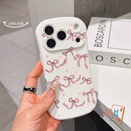 Pink Ribbon Bow Case For iPhone 16 Plus 14 14 17 Pro Max 15 11 12 17 13 Luxury Coke Narrow Non-Slip 