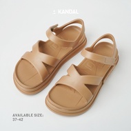 KANDAL KD0105 Akross - รองเท้าแตะรัดส้นผู้ชาย ผู้หญิง สีน้ำตาล Latte Brown น้ำหนักเบา กันน้ำ แห้งไว 
