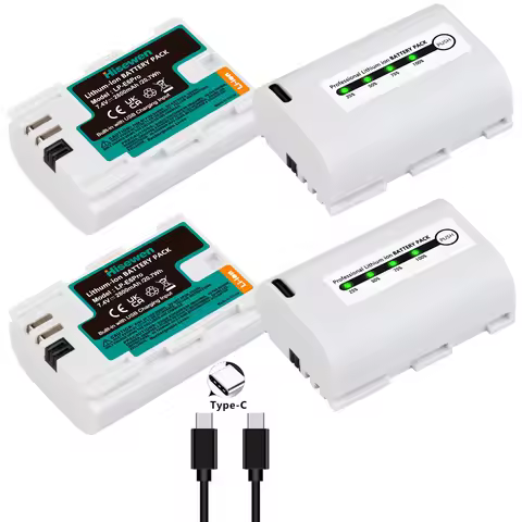 2800mAh LP-E6Pro Replace LP-E6N LP-E6 Battery with Type-C Input For Canon EOS R R5 R6 60D 70D 80D 90