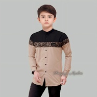 BAJU KOKO ANAK LAKI LAKI LENGAN PANJANG MOTIF YUDHISTIRA KOMBINASI BATIK TERBARU 2023