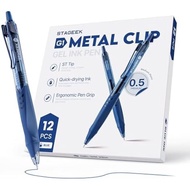 STAGEEK GX1 12 Pack Blue Gel Pens, Quick Dry Blue Ink Pen, 0.5mm Fine Point Retractable Smooth Writi
