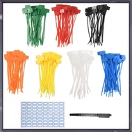[A Z T K] 250 Pcs 7Colors Nylon Cable Marker Ties Self-Locking Cord Write on Ethernet Wire Zip Mark 