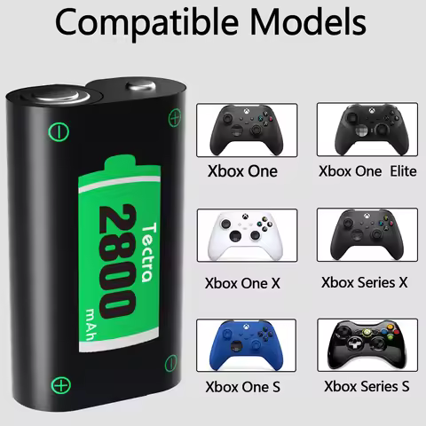 2800mAh Gamepad Xbox One Rechargeable Battery/LED Charger for Xbox Series X|S,Xbox One S,Xbox One X,